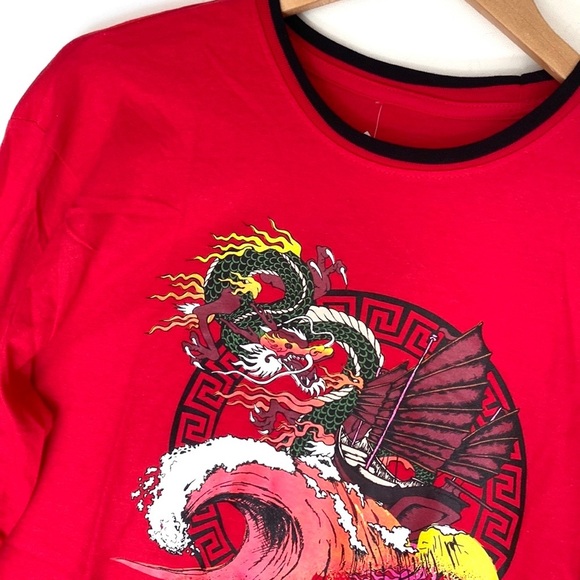 Original Gravity Red dragon print Long-sleeve Graphic Tee, Size M, NWT - Picture 5 of 8